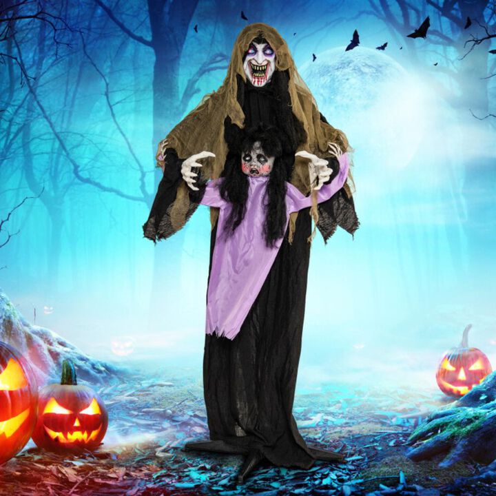 Hivvago Lighted and Animated Halloween Decoration Outdoor Vampire with LED for Yard Lawn