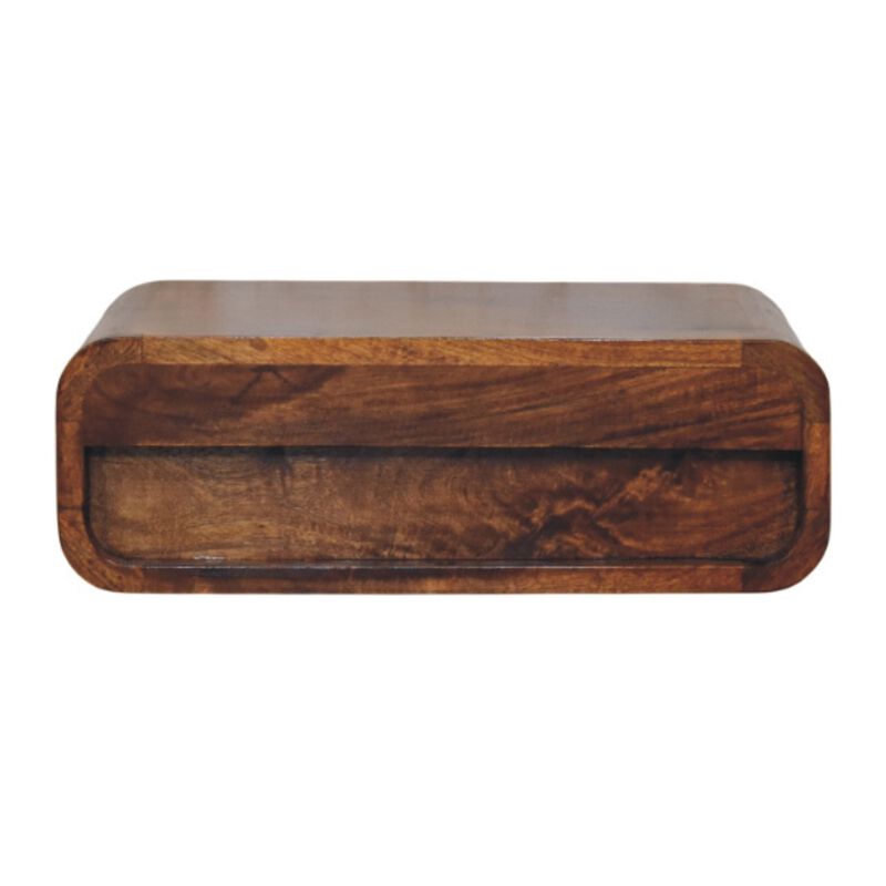 Artisan Furniture Solid Wood Avora Wall-Mounted Honey Caramel 1 Drawer Nightstand