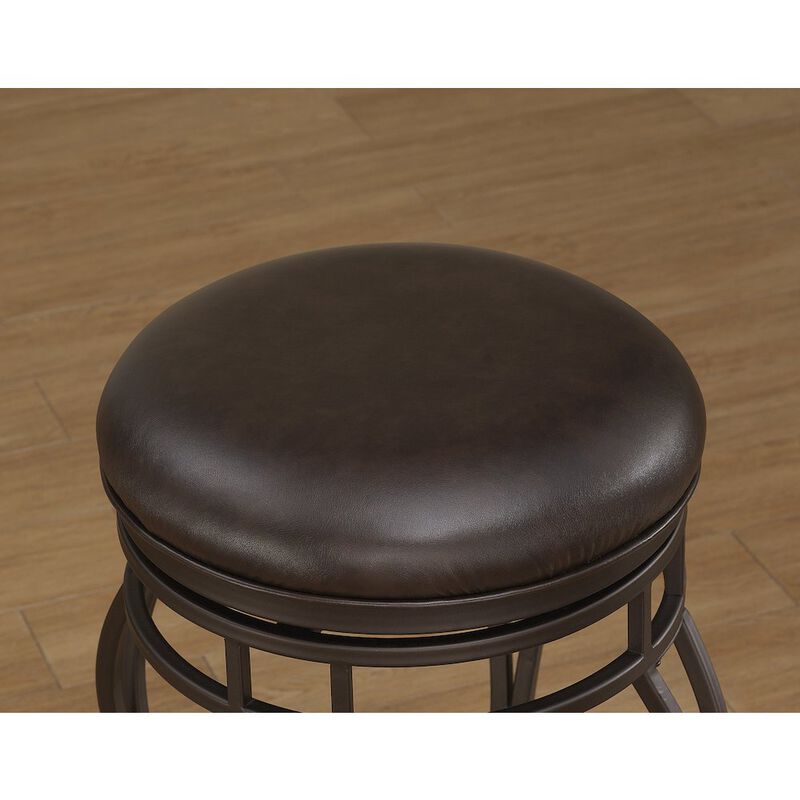 American Woodcrafters Sienna 26 Backless Metal Swivel Stool - Russet Brown