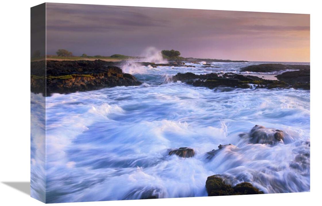 Waves and surf at Wawaloli Beach The Big Island, Hawaii-Canvas Art-16x12