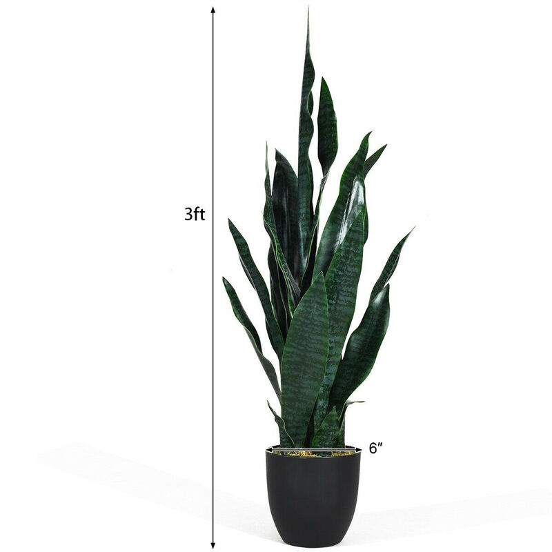 35.5 Inch Indoor-Outdoor Decoration Fake Artificial Snake Plant