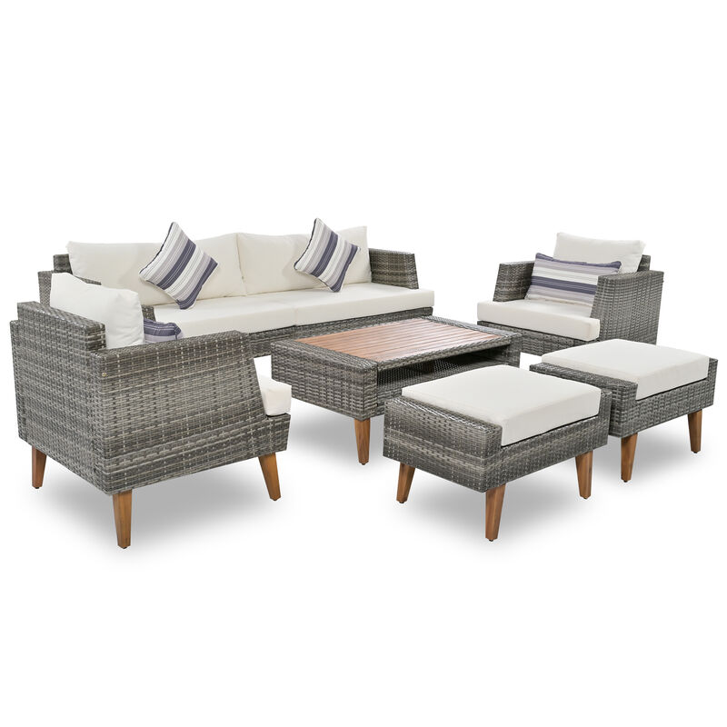 Merax All Weather PE Wicker Outdoor Rattan Sofa Set