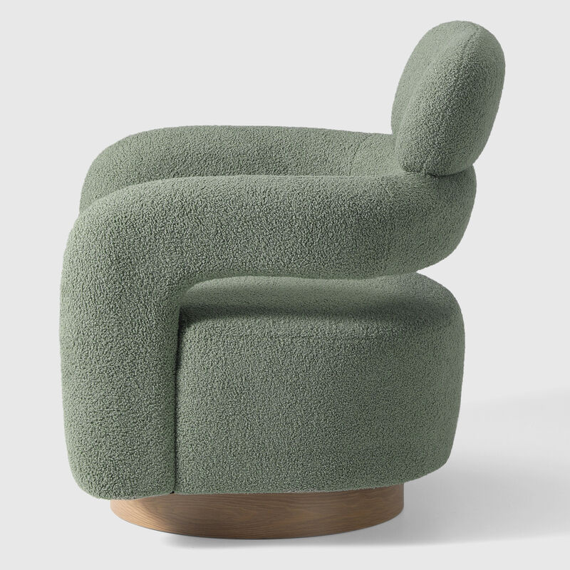 WestinTrends Mid-Century Modern Sherpa Swivel Barrel Accent Chair (Set of 2)