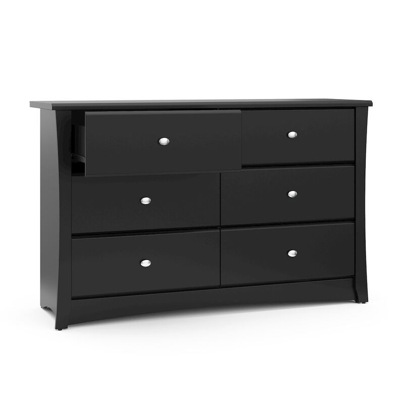Storkcraft Crescent 6 Drawer Double Dresser (Black) – GREENGUARD Gold Certified