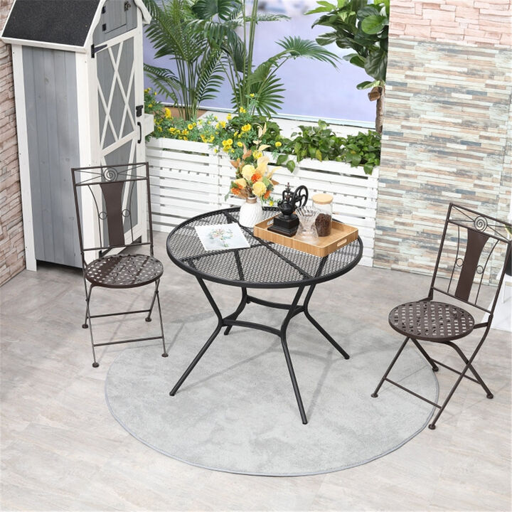 Square Outdoor Dining Table with Toughened Glass for Patio and Garden