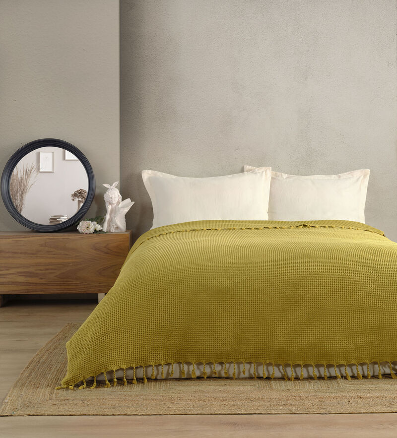 Textile Muslin Plain Cotton Twin Coverlet