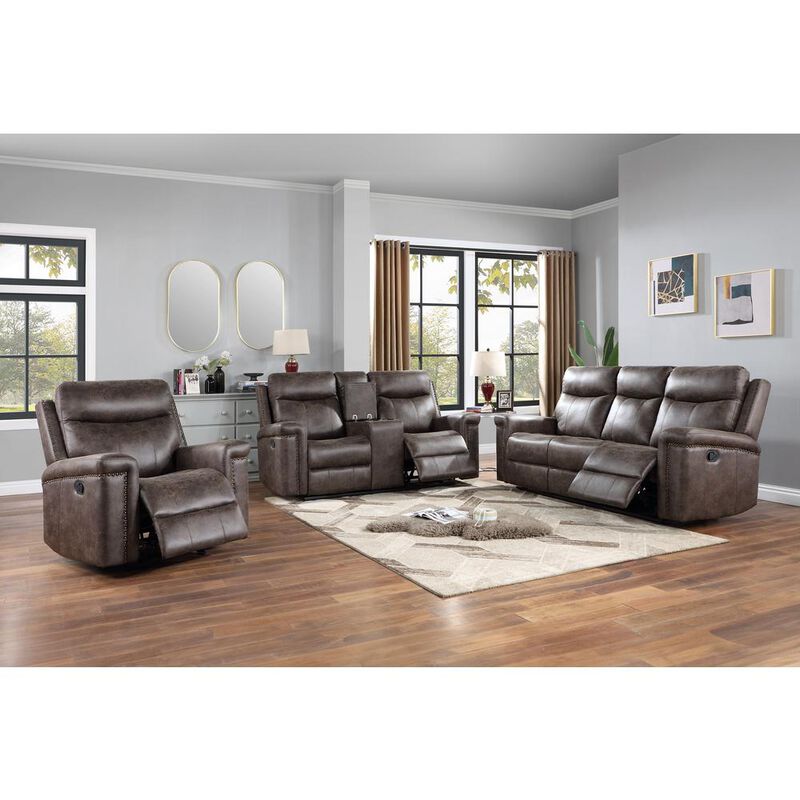 New Classic Furniture Quade Sofa W/Dual Recliner-Mocha