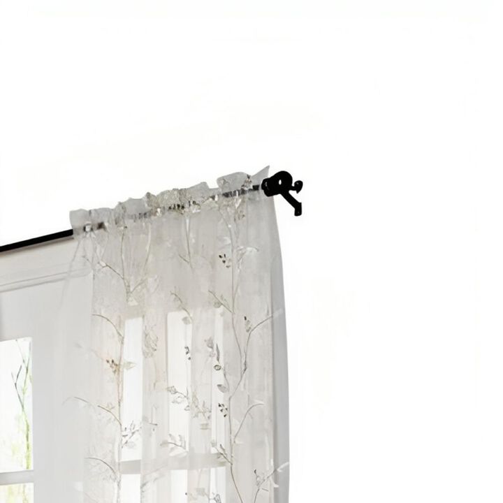 Commonwealth Habitat Venice An Embroidered Sheer Tailored Window Panel - 54x95" - White