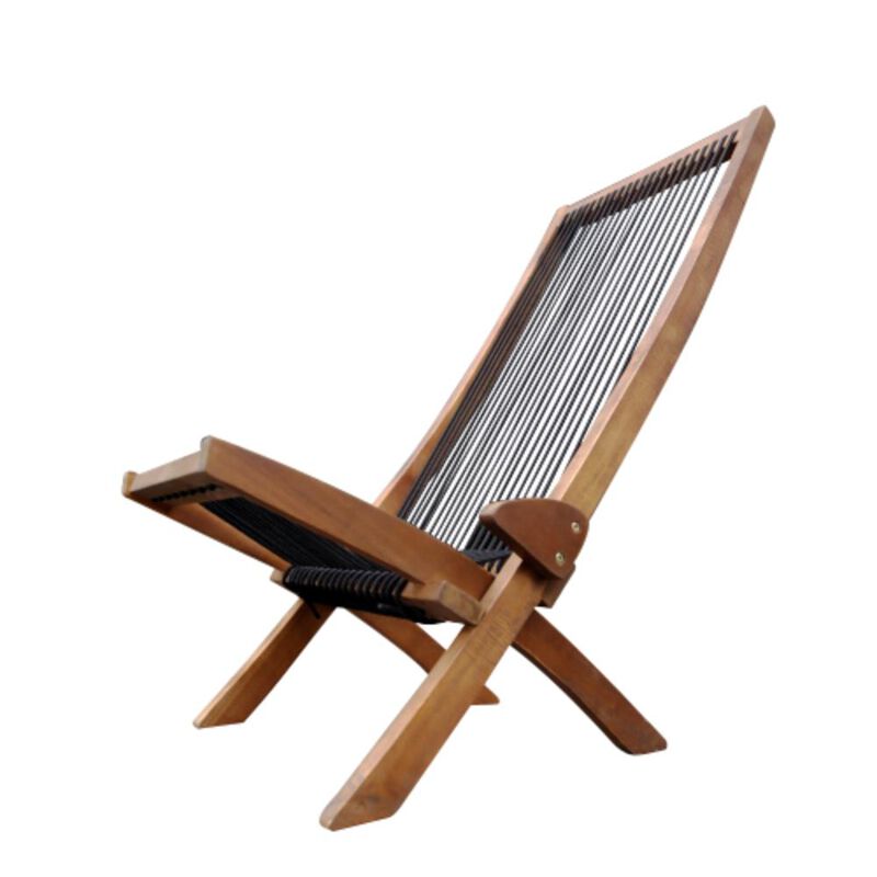 Easy Folding Roping Wood Chair For Indoor And Outdoor