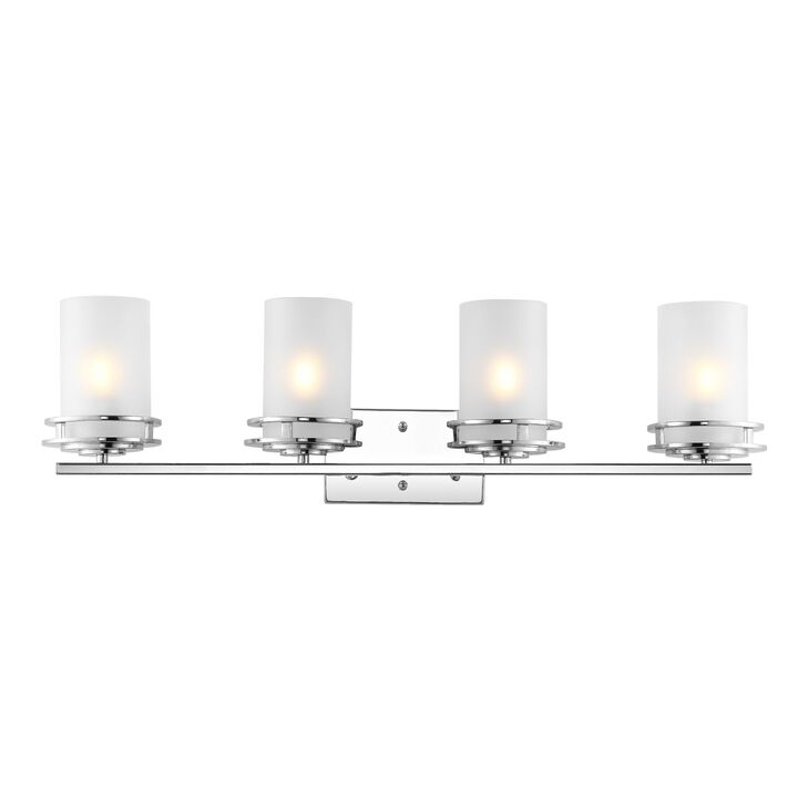 Fairfax Metal/Frosted Glass Contemporary Glam LED Vanity Light