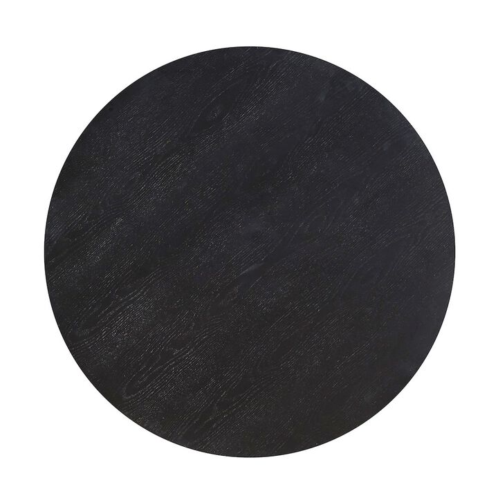 Omax Decor Mod Round Shape Mid-Century Wood Coffee Table in Black