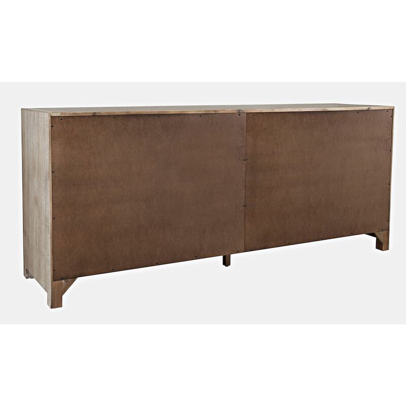 Jofran Gramercy Mid-Century Modern Chevron Four Door 79 Accent Cabinet