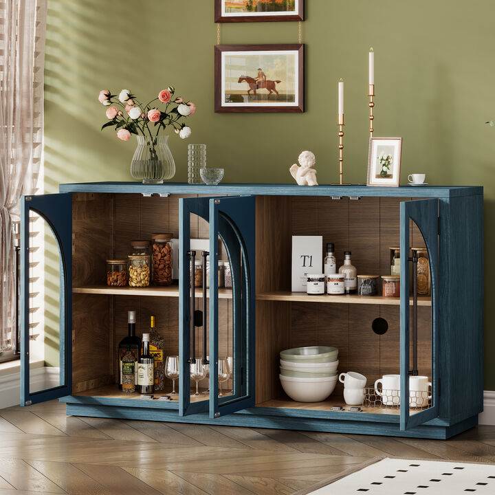 Retro Style Sideboard Cabinet with 4 Doors
