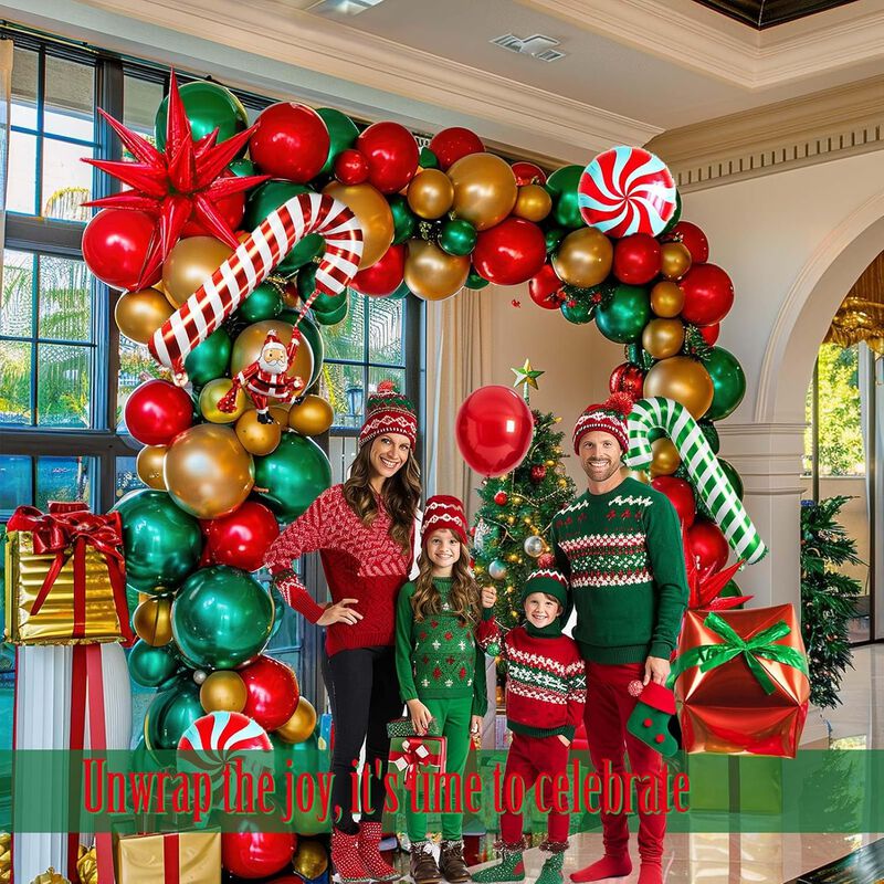 Red Green Gold Winter Christmas New Year's Eve Decoration
