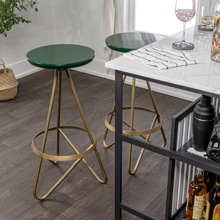 Spiroa 30" Modern Industrial Metal Backless Circular Bar Stool