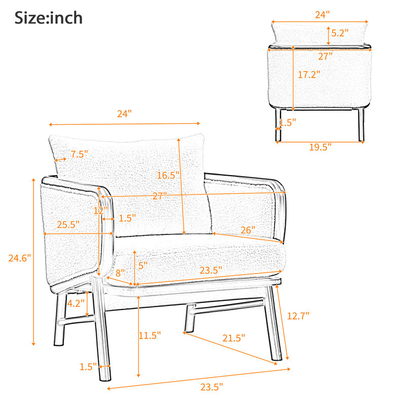 Merax Upholstered Armchair Fabric Accent Chair