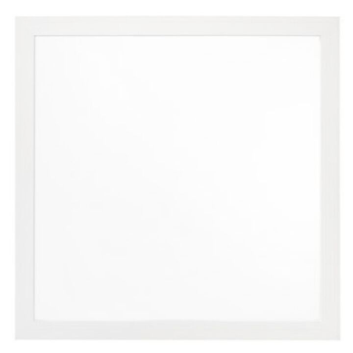 40 Inch Wall Mirror, Sleek Square Wood Frame, White-Benzara