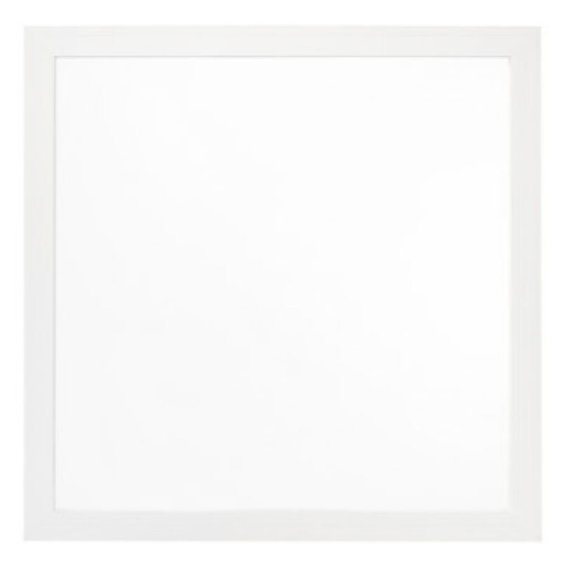 40 Inch Wall Mirror, Sleek Square Wood Frame, White-Benzara