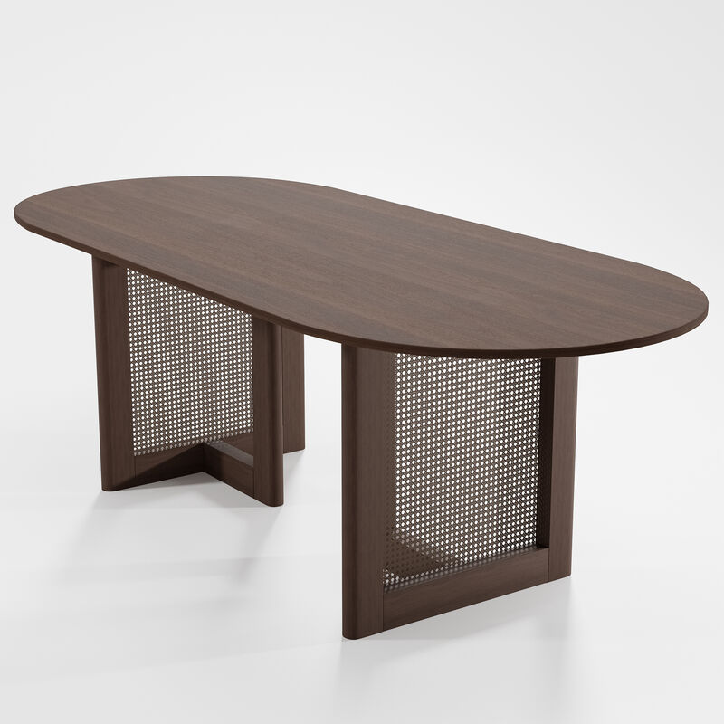 79 Cinna Natural Oak Wood Oval Dining Table (Seats 8)