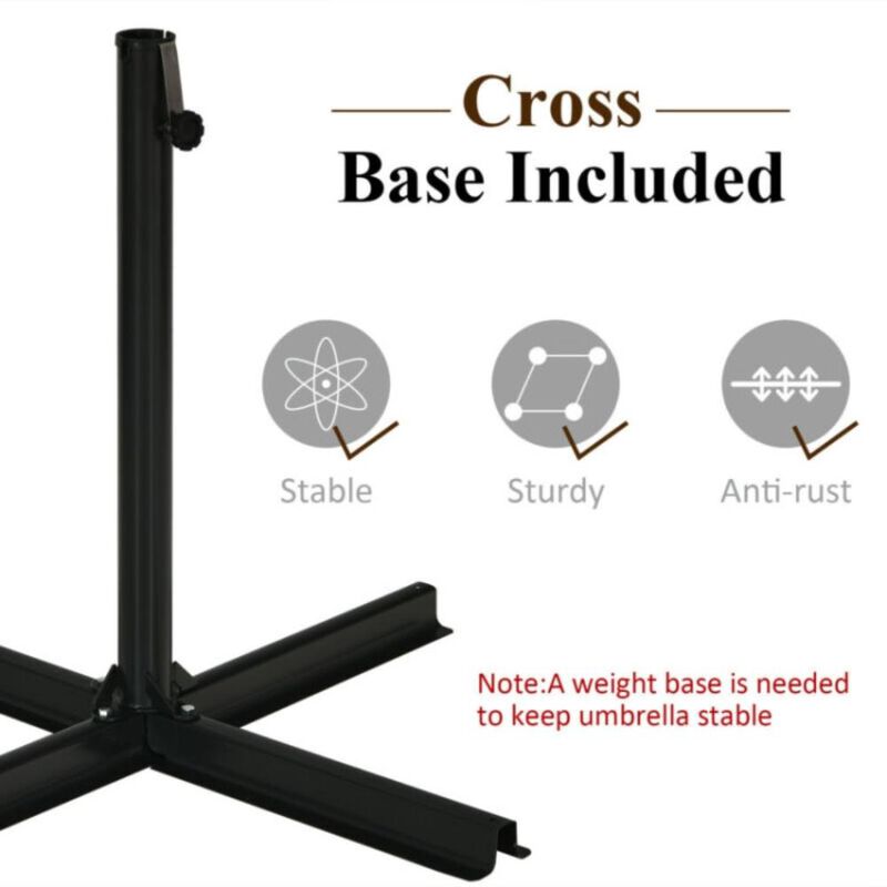 Hivvago 10 Feet Patio Offset Umbrella Market Hanging Umbrella for Backyard Poolside Lawn Garden