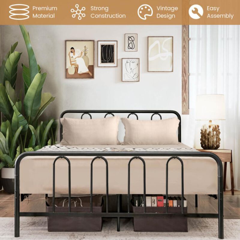 Hivvago Metal Bed Frame with Headboard and Footboard