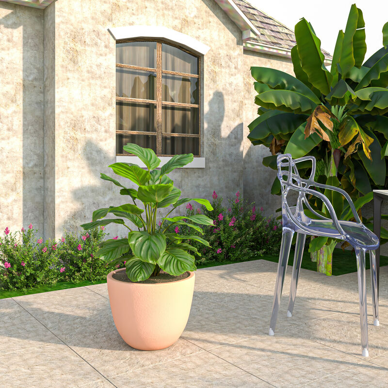 LeisureMod Dahlia Series Fiberstone ans MgO Clay 14" Planter