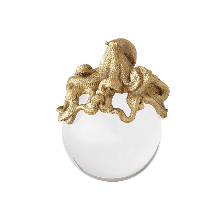Octopus on Orb-Brass