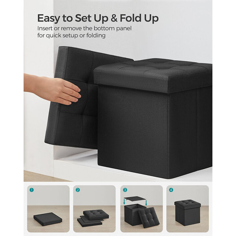 Folding Storage Ottoman Cube for Versatile Space-Saving Solutions