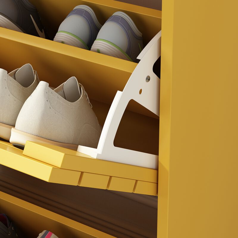 42.3 in. H x 22.4 in. W Yellow Wooden Shoes Storage Cabinet, with 3-Drawers for Entryway Hallway