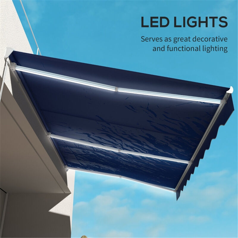 Remote-Controlled Retractable Patio Awning, Weather-Resistant Motorized Canopy