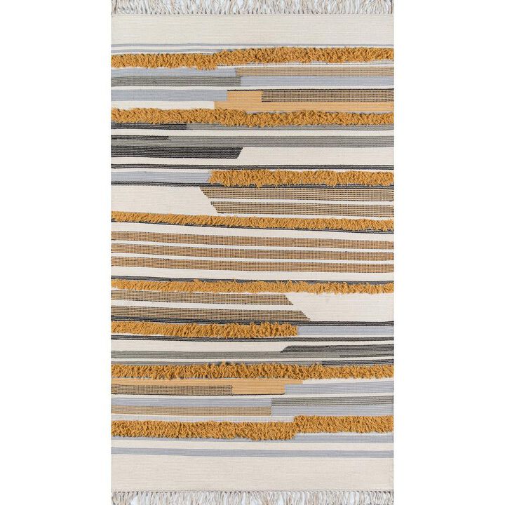 Novogratz Contemporary Rectangle Area Rug, Mustard, 7'6 X 9'6