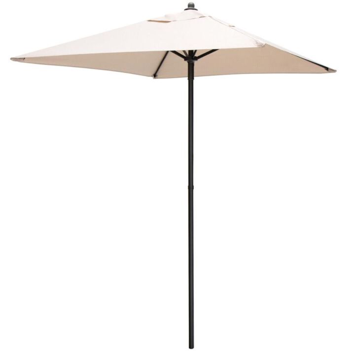 Hivvago 5 Feet Patio Square Market Table Umbrella Shelter with 4 Sturdy Ribs