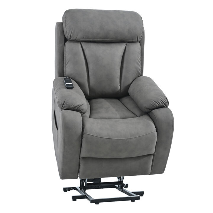 Dark Gray Electric Power Recliner for Seniors