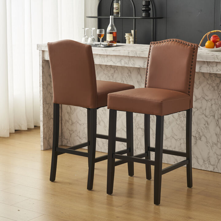 Merax Counter Height Upholstered Bar Stools 2PCS