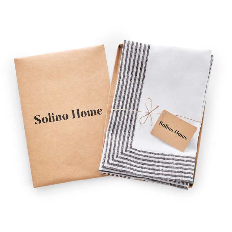 Solino Home 100% Pure Linen Dinner Napkins 20 x 20 Inch Set of 4 | Lucca