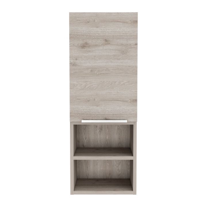 DEPOT E-SHOP Savona Medicine Single Door Cabinet, Two Interior Shelves, Two External Shelves, Light Gray