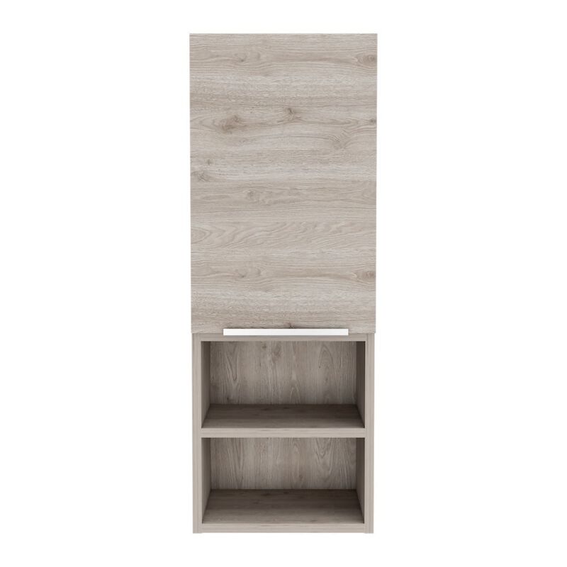 DEPOT E-SHOP Savona Medicine Single Door Cabinet, Two Interior Shelves, Two External Shelves, Light Gray