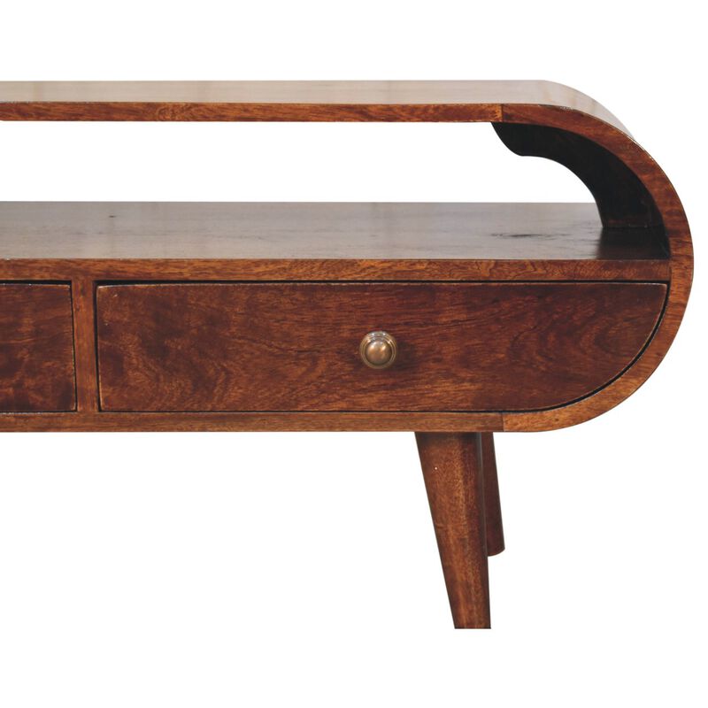 Artisan Furniture Solid Wood California Walnut Circular TV Stand
