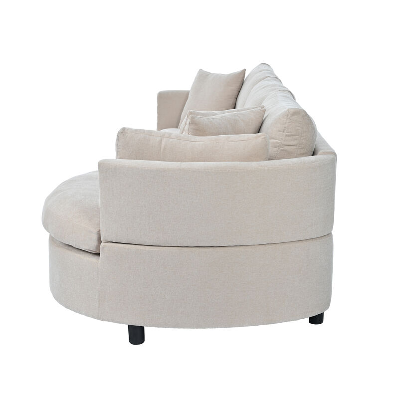 Merax Modern Fabric Sofa with Three Pillows