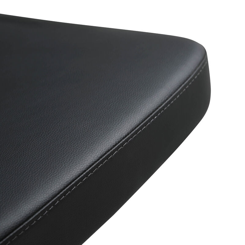 Cosmo Black Performance Vegan Leather and Stainless Steel Barstool