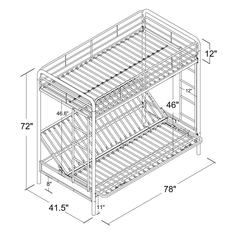 Atwater Living Metal Twin Over Futon Bunk Bed