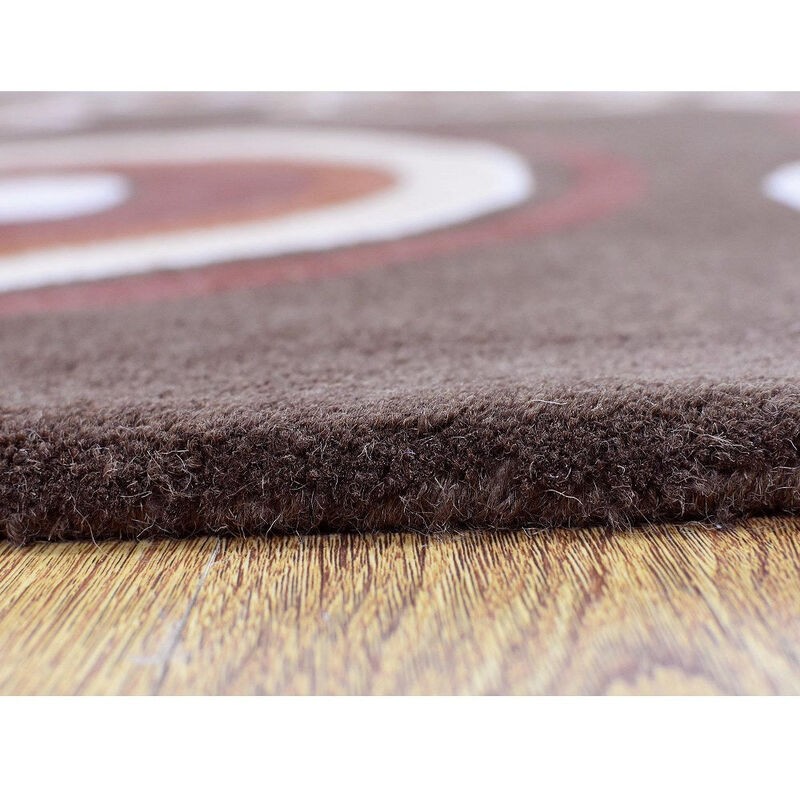 RUGSOTIC CARPETS HAND TUFTED WOOL ECO-FRIENDLY AREA RUGS  - 5'x7'6'', Rectangle Shape, Brown & Beige, Geometric Modern Design, High Pile Handmade Area Rugs for Living Room, Bed Room (K03096)