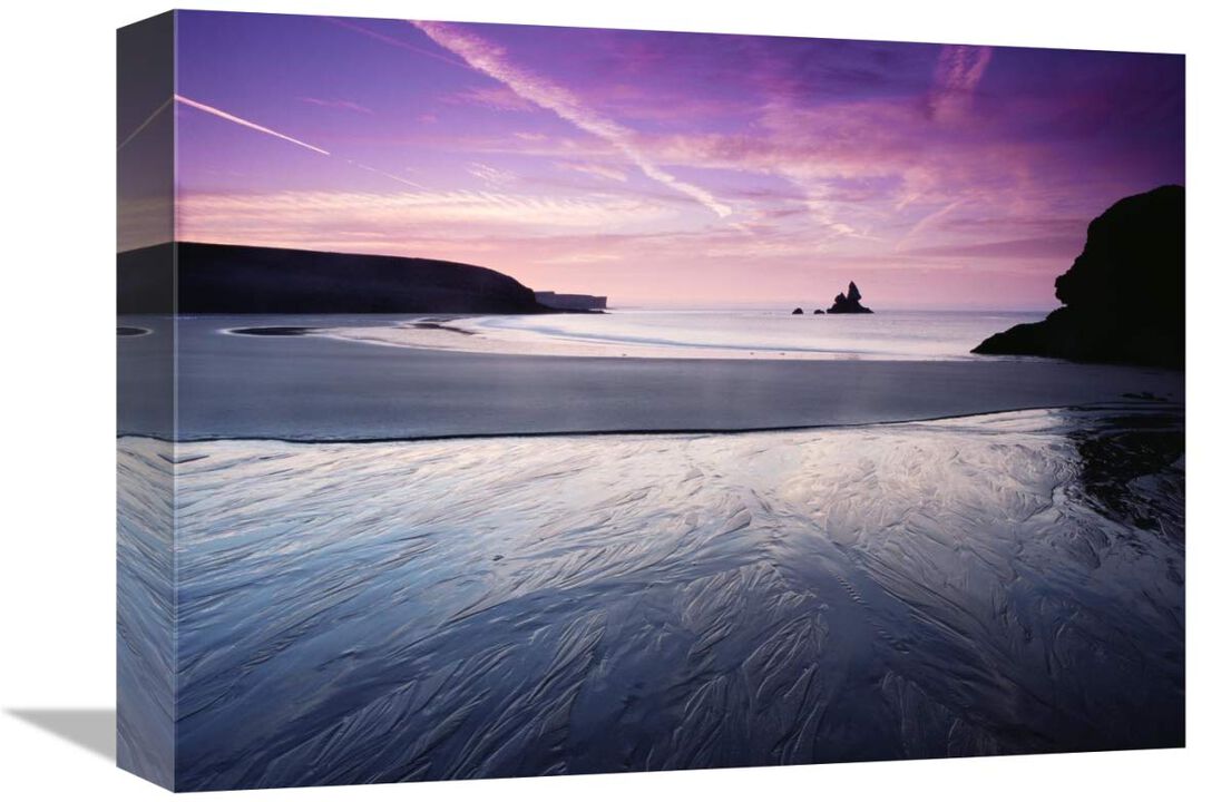 Sunrise, Broadhaven, south Pembrokeshire National Park, Wales-Canvas Art-16x12