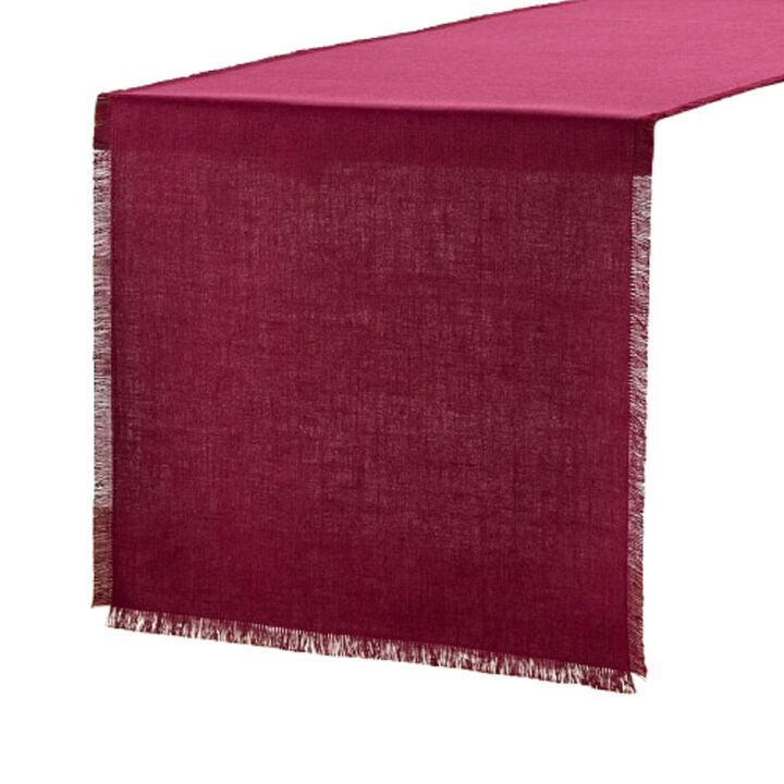 Solino Home 100% Pure Linen Table Runner 14 x 108 Inch | Fringe