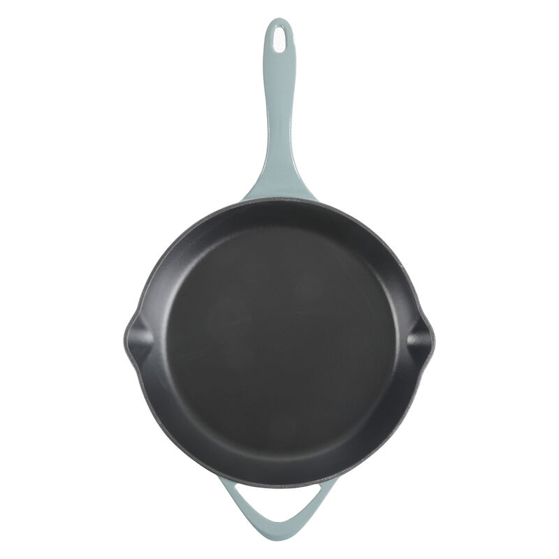 Cravings By Chrissy Teigen 11 Inch Round Enameled Cast Iron Skillet in Ombre Green