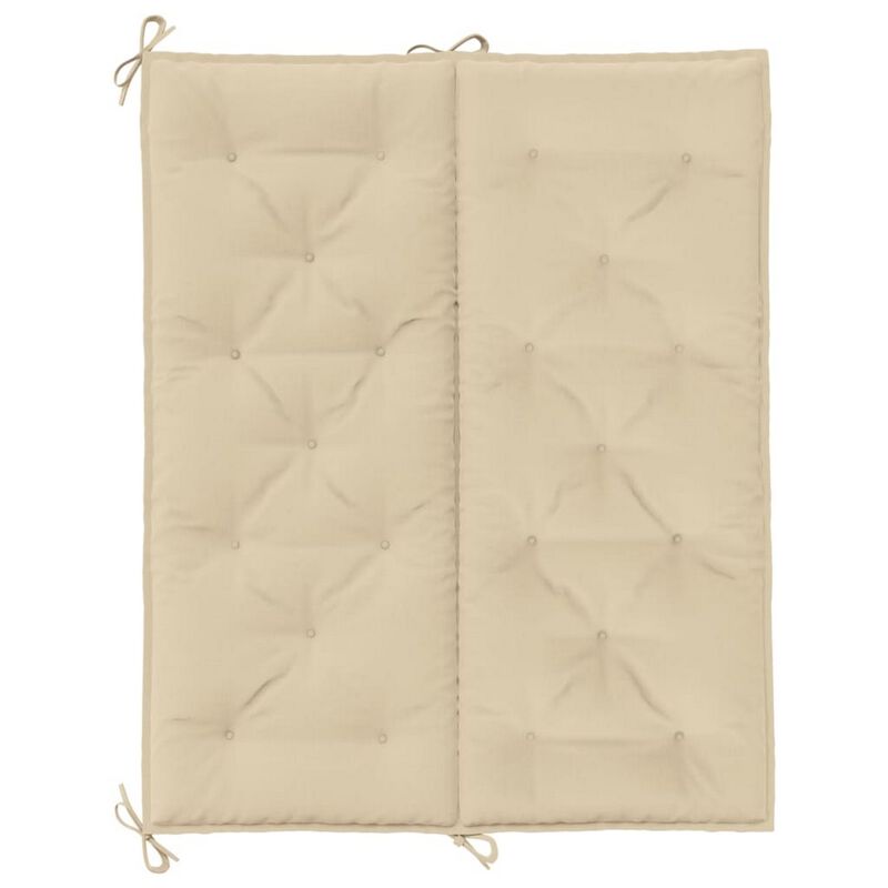 Claire Outdoor Cushion for Bench, 47 Inch, Beige Tufted Oxford Fabric - Benzara