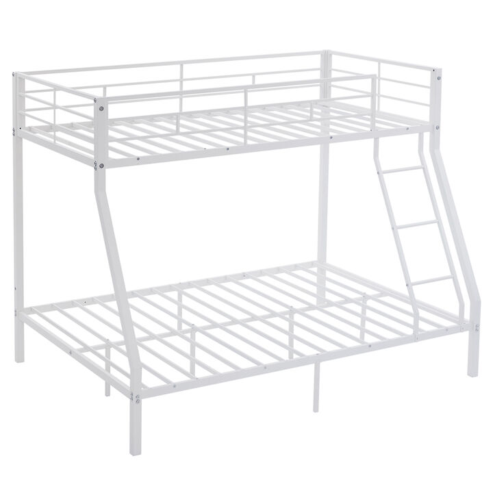 Sturdy Metal Bunk Bed for Kids, Teens, and Adults with Full-Length Guardrails