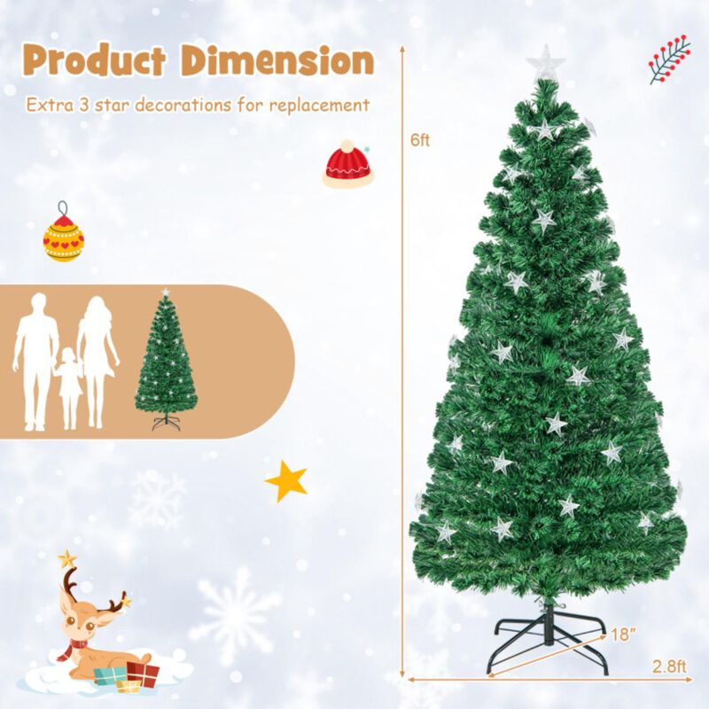 Hivvago Prelit Fiber Optic Christmas Tree with Warm White Lights