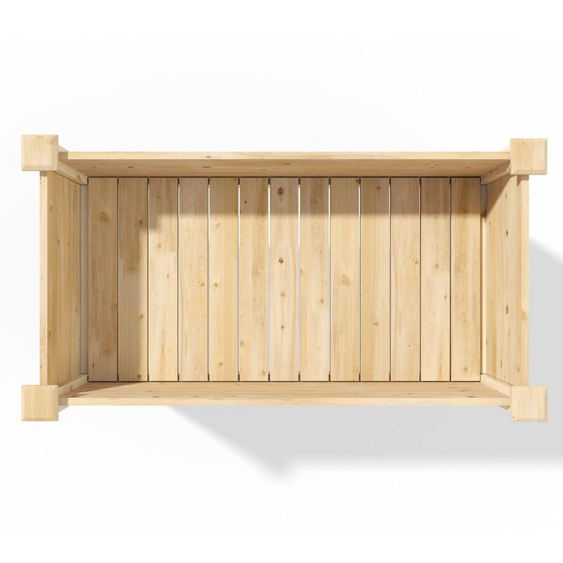 QuikFurn Farmhouse 24-in x 48-in x 31-in Cedar Elevated Victory Garden Bed - Made in USA