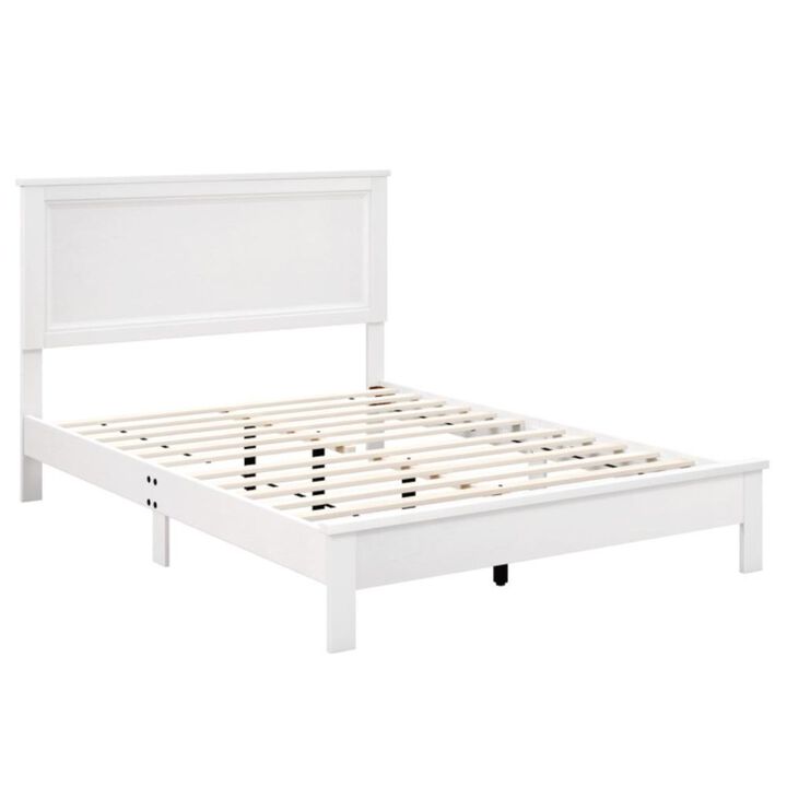 Hivvago Full Size Platform Slat Bed Frame with High Headboard